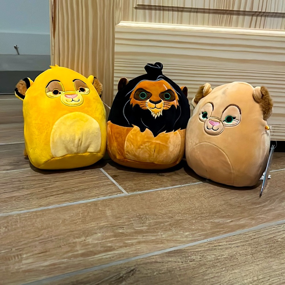 Set of Lion King Squishmallows-Simba, Scar, Nala 7”
